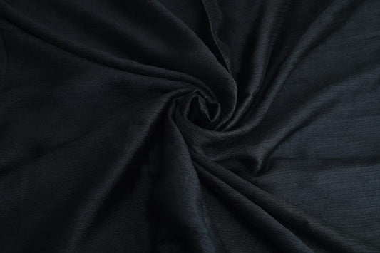 Black Crinkle Silk Hijab –  Subtle Shine, Ultimate Comfort