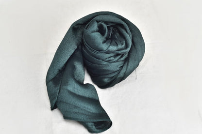 Darker Green Crinkle Silk Hijab –  Subtle Shine, Ultimate Comfort