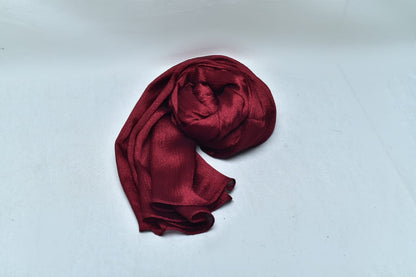 Darker Red Crinkle Silk Hijab –  Subtle Shine, Ultimate Comfort (Copy)