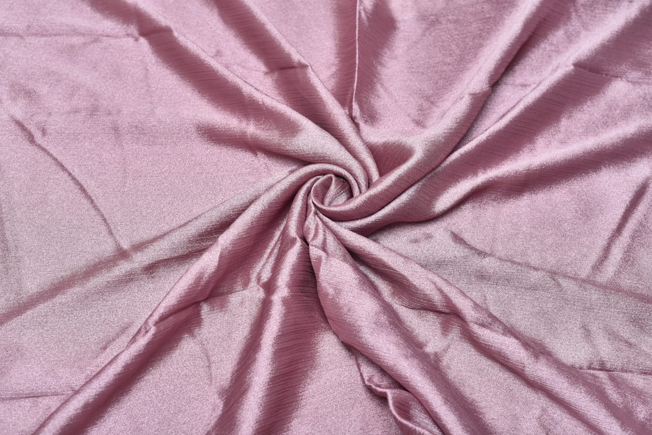 Flowery Pink Crinkle Silk Hijab –  Subtle Shine, Ultimate Comfort