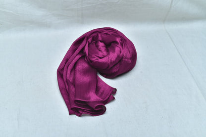 Magenta Crinkle Silk Hijab –  Subtle Shine, Ultimate Comfort