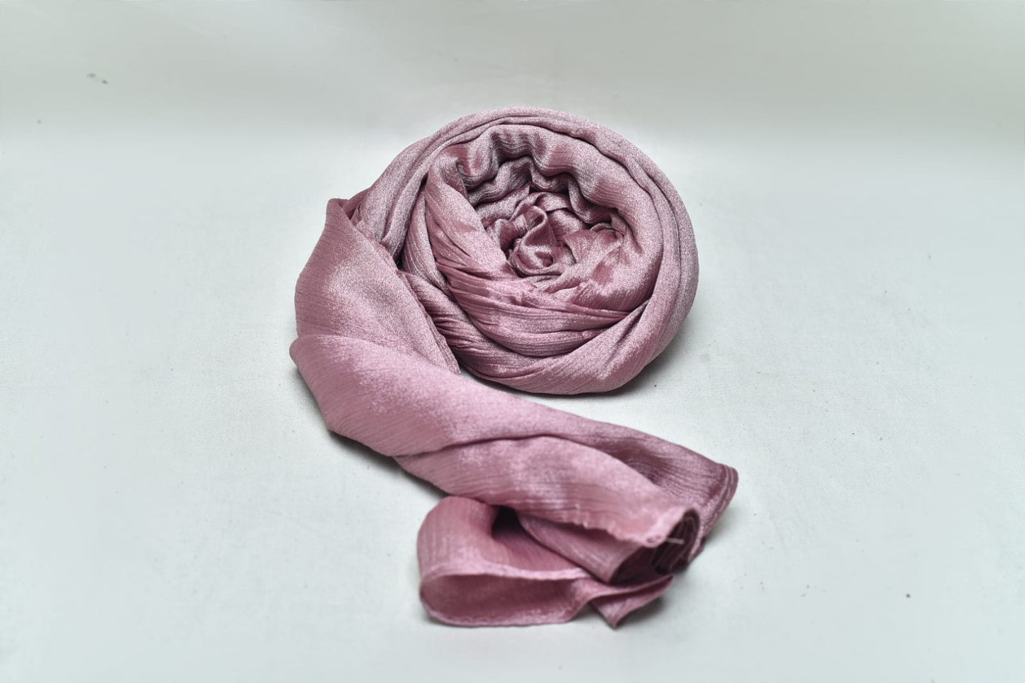 Pastel Pink Crinkle Silk Hijab –  Subtle Shine, Ultimate Comfort