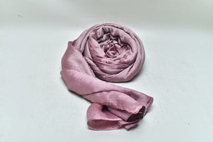 Pastel Pink Crinkle Silk Hijab –  Subtle Shine, Ultimate Comfort