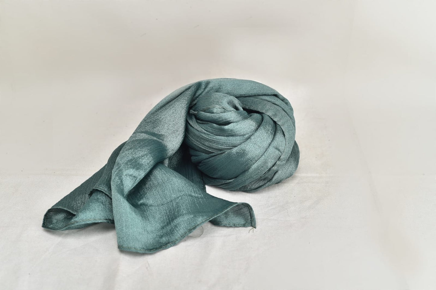 Sage Green Crinkle Silk Hijab –  Subtle Shine, Ultimate Comfort