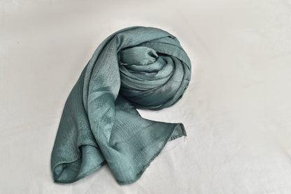 Sage Green Crinkle Silk Hijab –  Subtle Shine, Ultimate Comfort