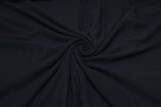 Jet Black Georgette Hijab – Soft, Flowy & Elegant