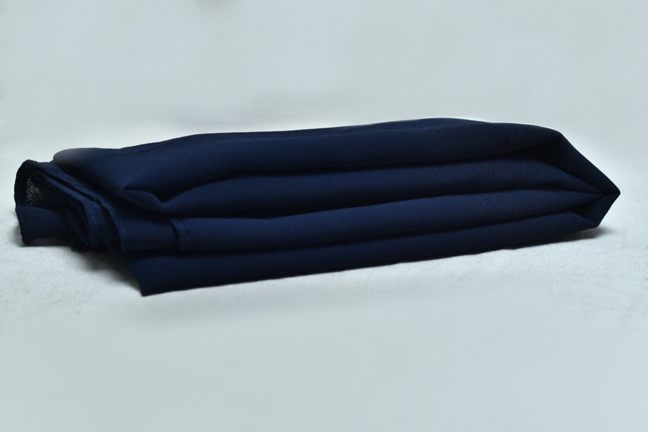 Navy blue Georgette Hijab – Soft, Flowy & Elegant